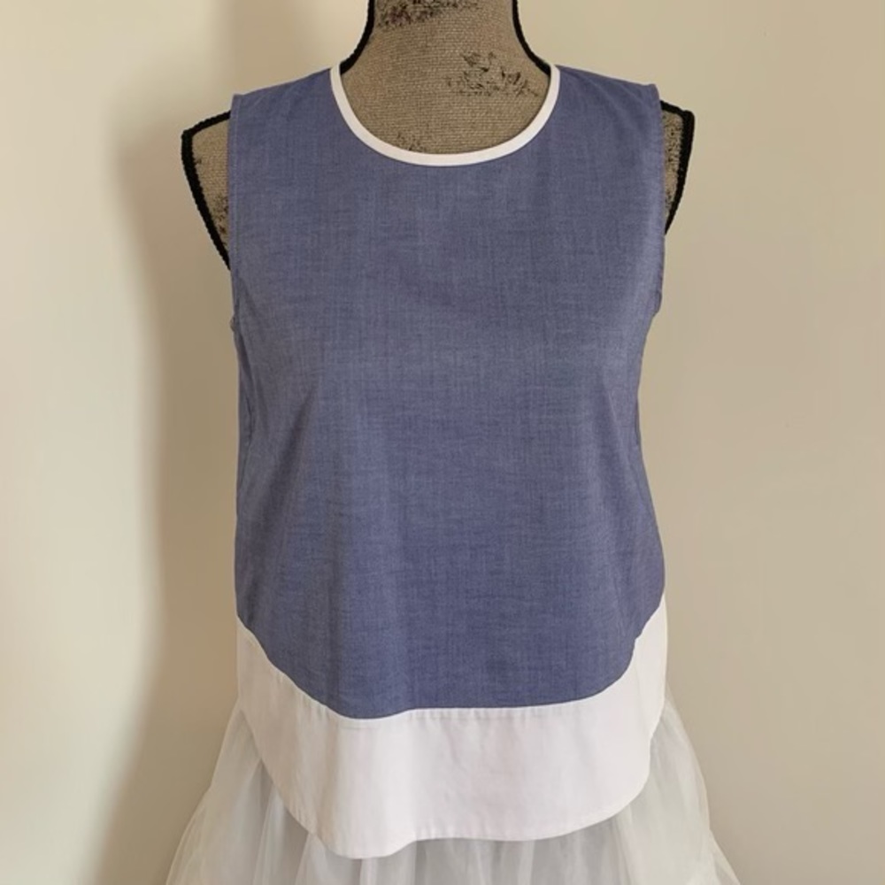 Theory Women’s Blue and White Top